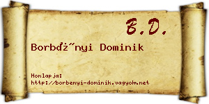 Borbényi Dominik névjegykártya