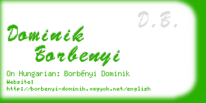 dominik borbenyi business card
